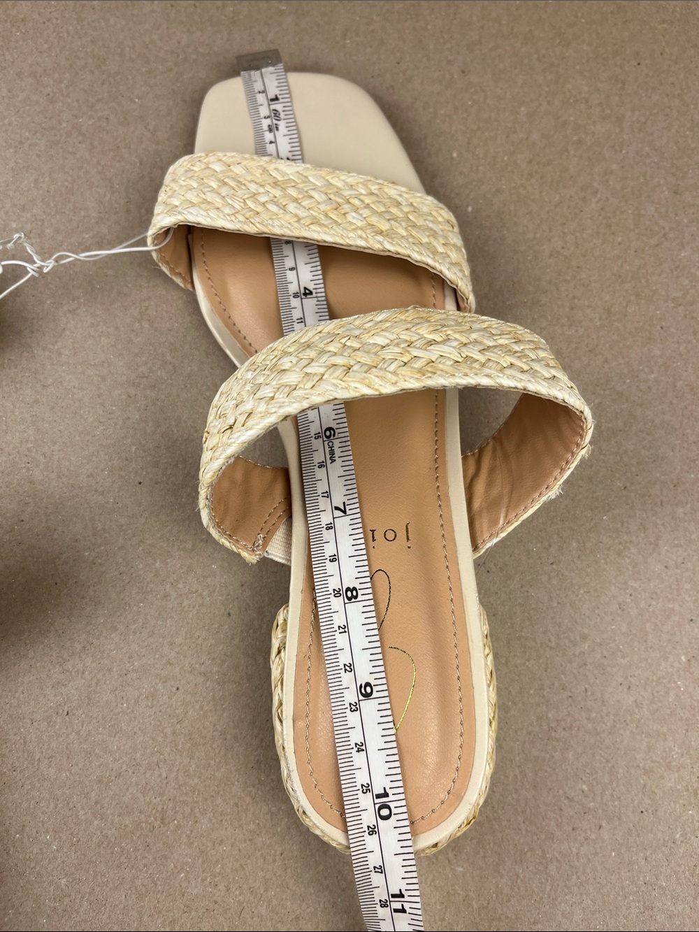 Joie Natural Raffia Woven Double Strap Flat Slide Sandals Size 9 NWOT - Picture 6 of 6